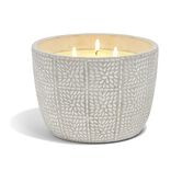 Bougie citronnelle pot ciment grain de riz &Oslash;20xH14cm