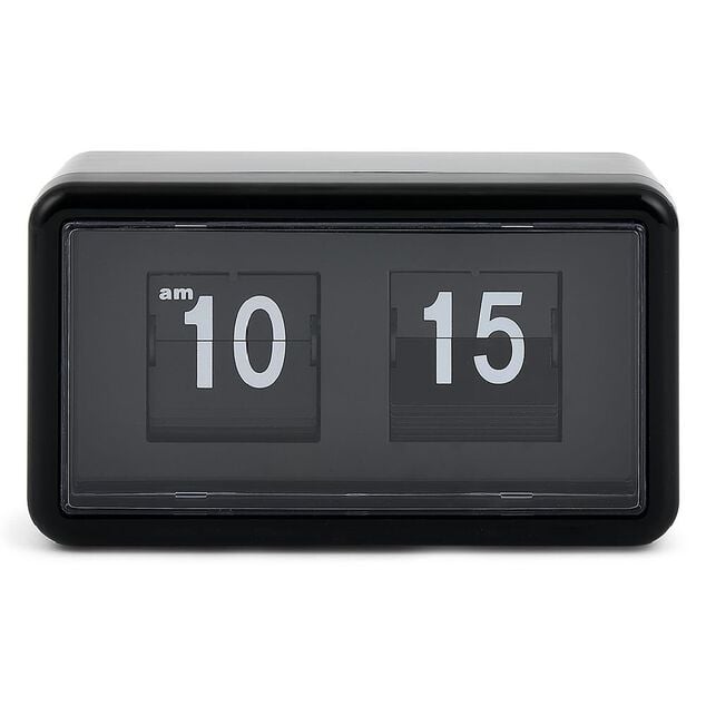 Horloge r&eacute;tro &agrave; rabat automatique plastique noir