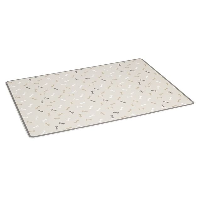 Tapis repose gamelle animaux motif os plastique 32x43cm