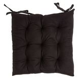 Galette de chaise carrée noir 38x38cm 100% polyester