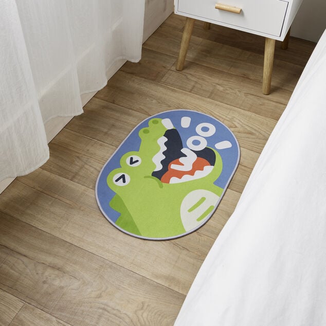 Tapis enfant licorne ou crocodile polyester 40x60cm - 2 mod&egrave;les