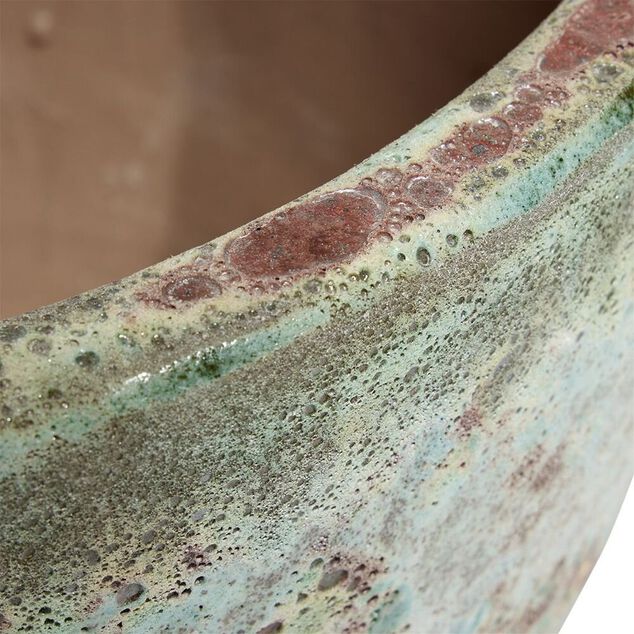 Pot argile &eacute;maillage vert et marron &Oslash;36cm