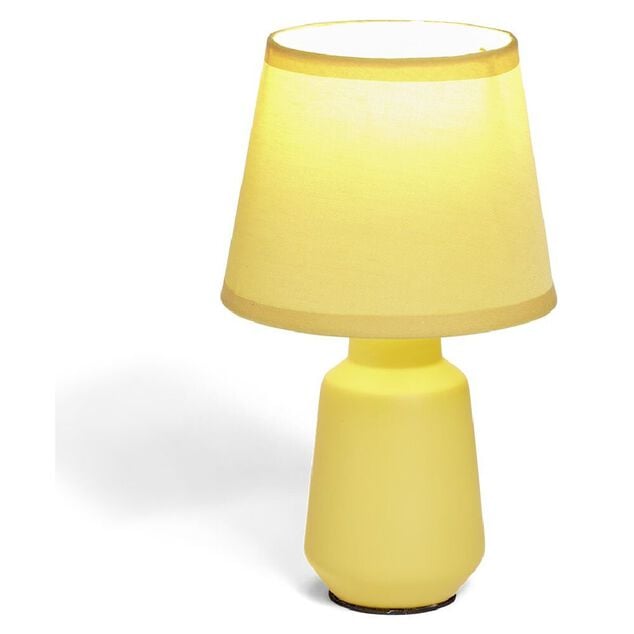 Lampe à poser en céramique avec abat-jour tissu jaune Ø14,2xH24,5cm