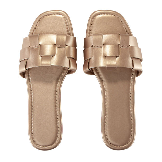 Sandales femme carrées simili rose gold 39/40