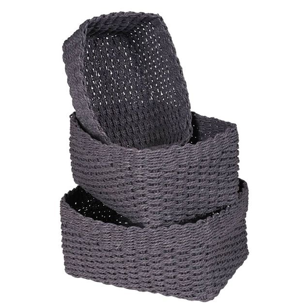 Pani&egrave;re grise en polyester effet tress&eacute; x3