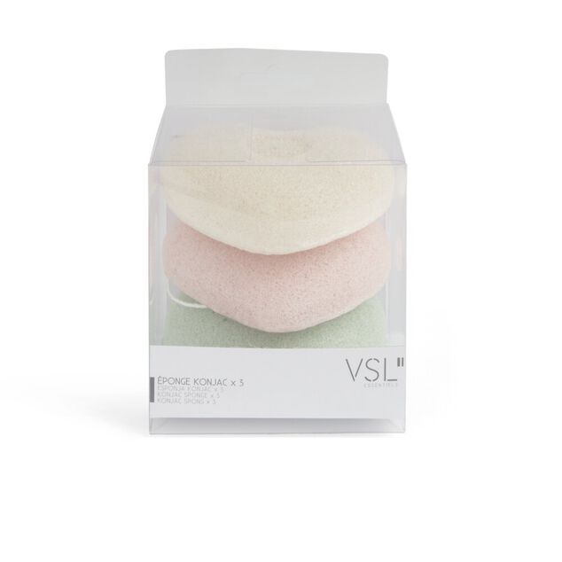 Lot de 3 &eacute;ponges konjac coeur - 3 mod&egrave;les