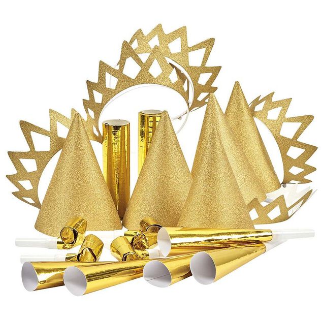 Cotillons paillet&eacute;s dor&eacute;s ou argent&eacute;s