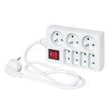 Bloc multiprise blanc interrupteur 7 prises