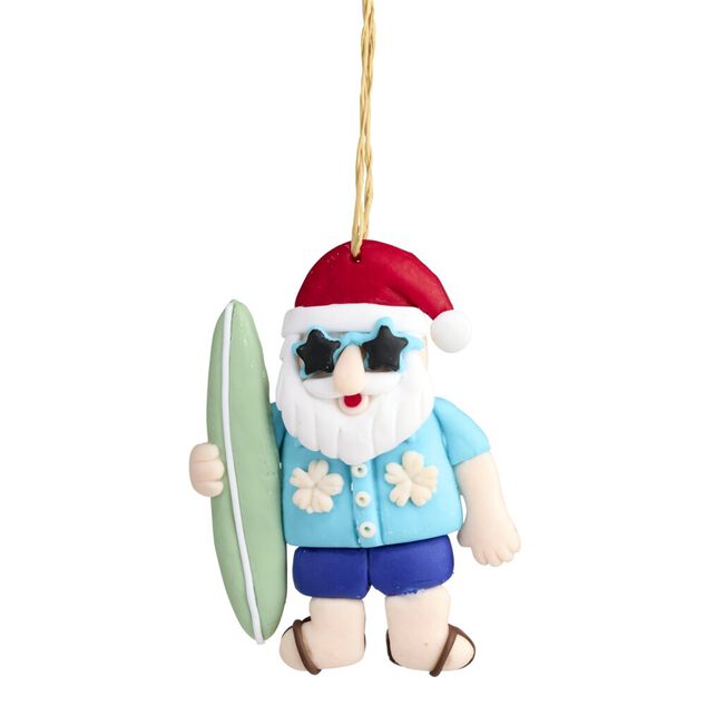 Personnage de No&euml;l fun en argile &agrave; suspendre H10cm (3 mod&egrave;les)