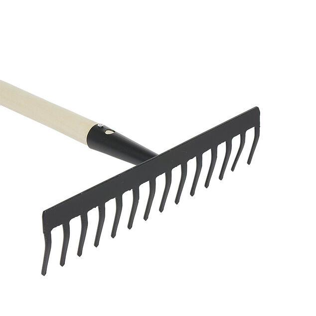 Râteau 14 dents métal manche en bois