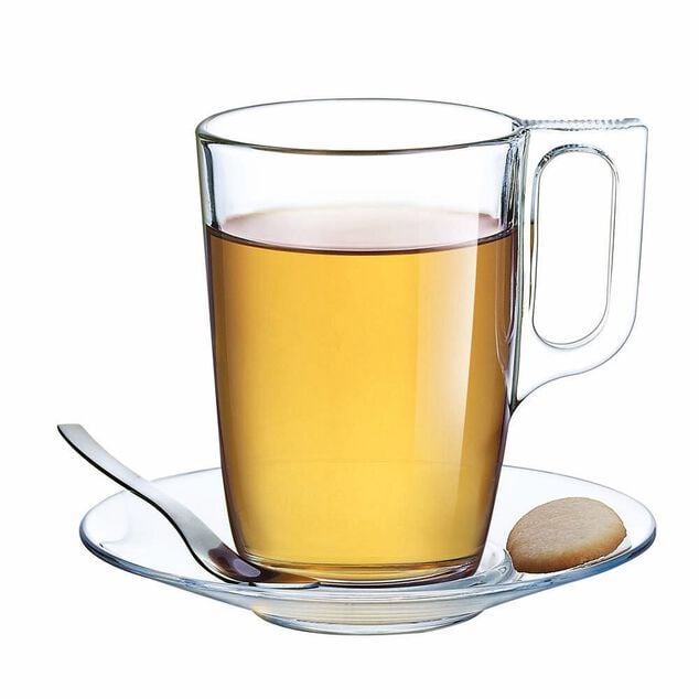 Mug transparent en verre temp&eacute; lisse Luminarc 32cl