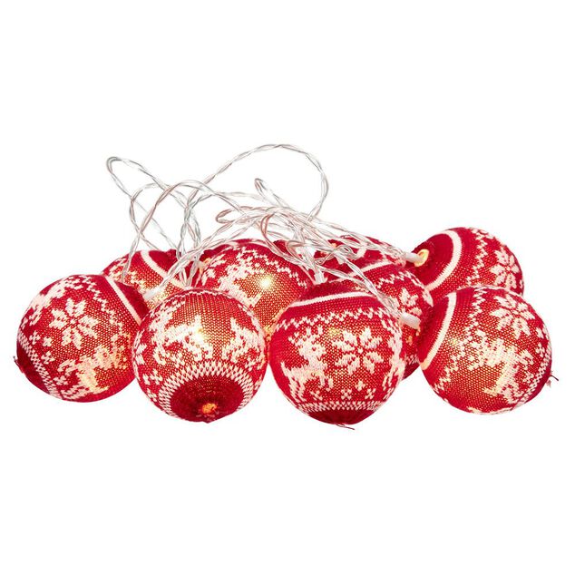 Guirlande électrique boule tissu 10 LED 1,35m d'éclairage blanc chaud