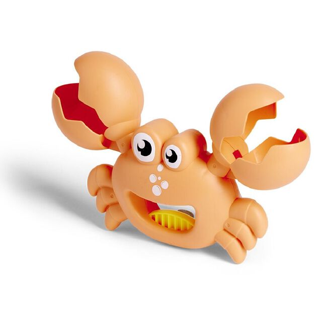 Pince &agrave; sable et coquillage forme crabe plastique orange ou vert