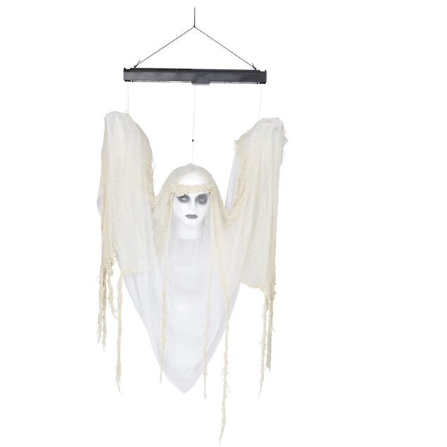 Dame blanche anim&eacute;e lumi&egrave;re et son d&eacute;coration Halloween