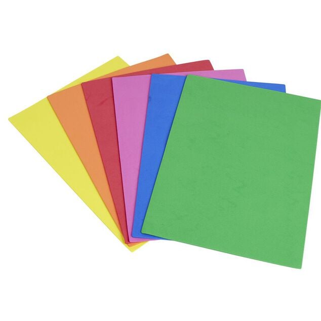 Feuille en papier mousse color&eacute; x6