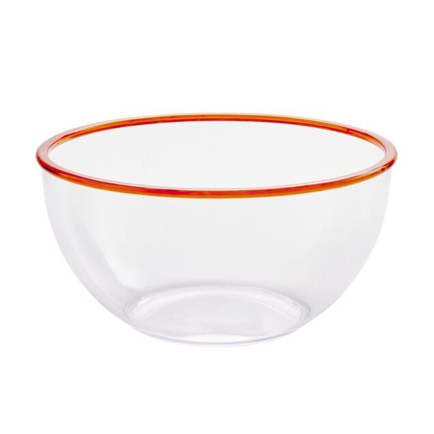 Saladier plastique transparent bordure couleur &Oslash;28,5xH14,5&nbsp;cm (3 mod&egrave;les)