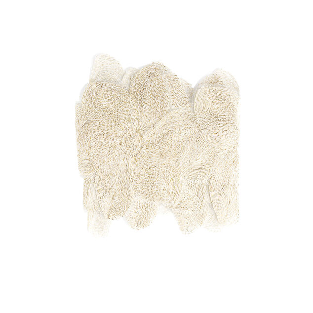 Chemin de table doré design fleurs ajourées 25x180cm