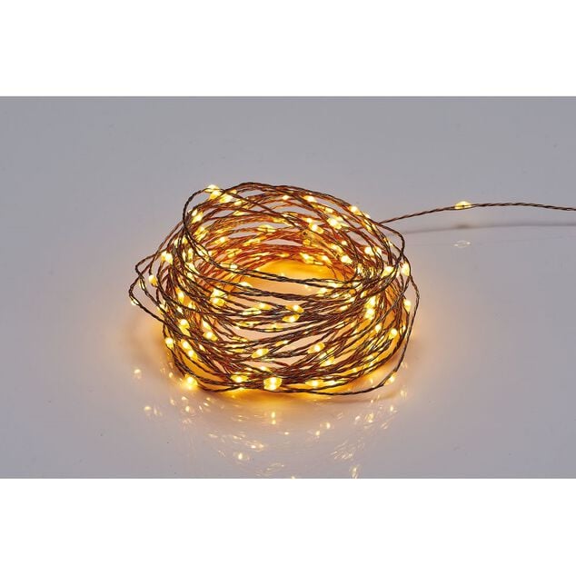 Guirlande lumineuse solaire 400 microled blanc chaud 20 m