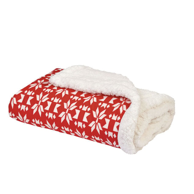 Plaid pour chien et chat motif flocons de No&euml;l