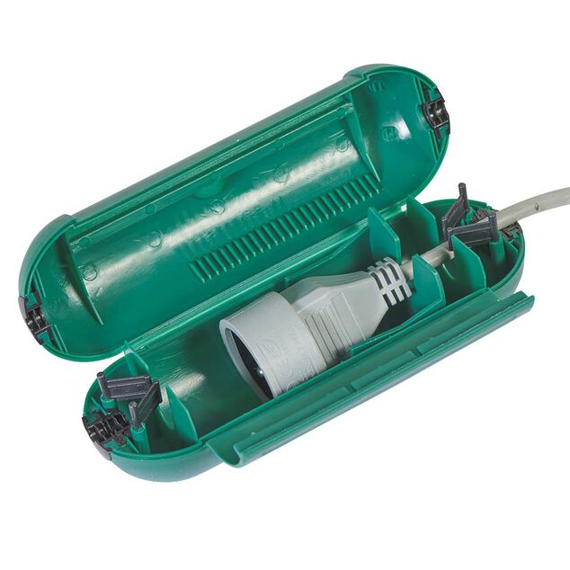 Bo&icirc;tier &eacute;tanche protection c&acirc;ble &eacute;lectrique vert