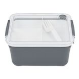 Lunch box 2 niveaux plastique gris 95cl