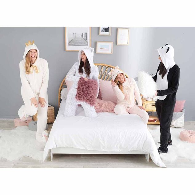 Pyjama combinaison princesse blanc dor&eacute; femme Taille XS