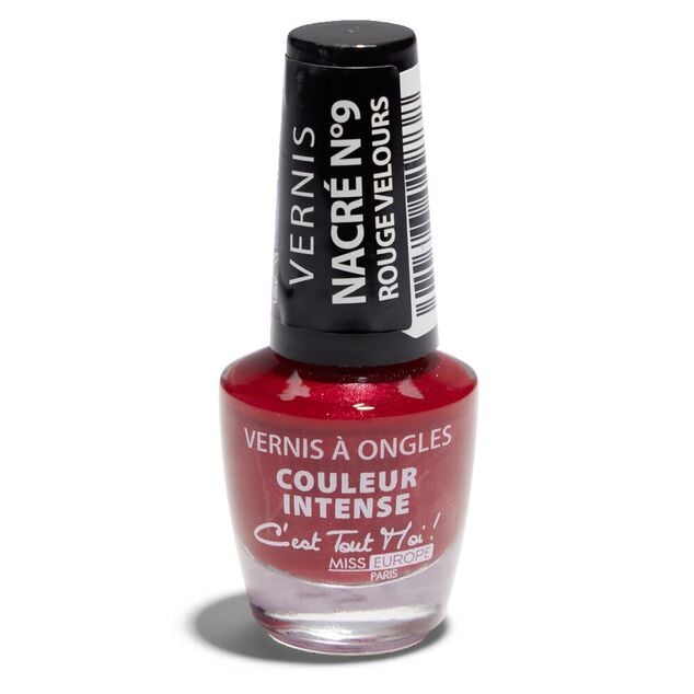 Vernis &agrave; ongles nacr&eacute; iris&eacute; N&deg;09 rouge velours