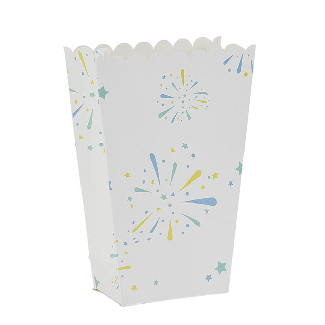 Boîte à bonbons ou pop corn motif feux d'artifice x 4
