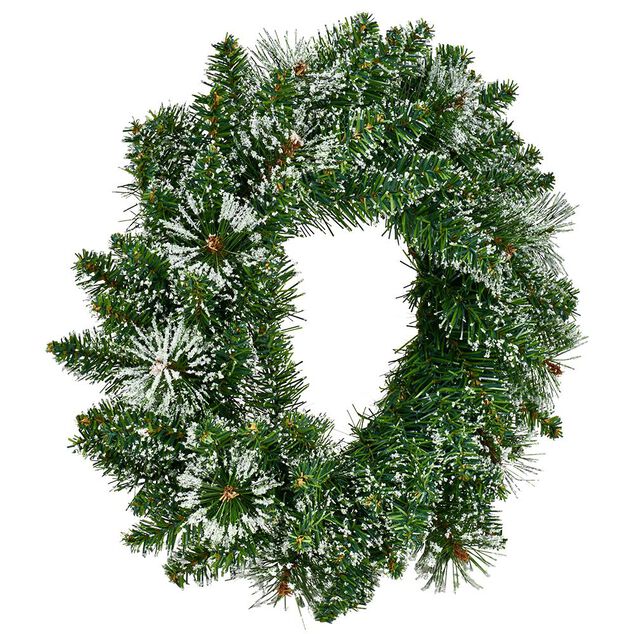 Couronne de No&euml;l sapin floqu&eacute;e neige