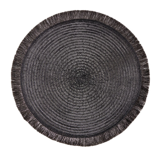 Set de table rond Ø38cm polyester noir x2