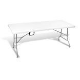 Table pliante 4 personnes Fiesta rectangulaire blanche 180x70xH74cm