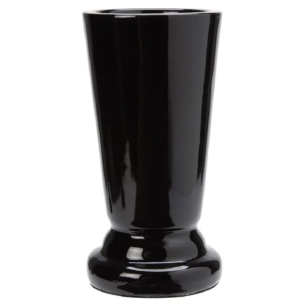 Vase fun&eacute;raire c&eacute;ramique noir H29 cm