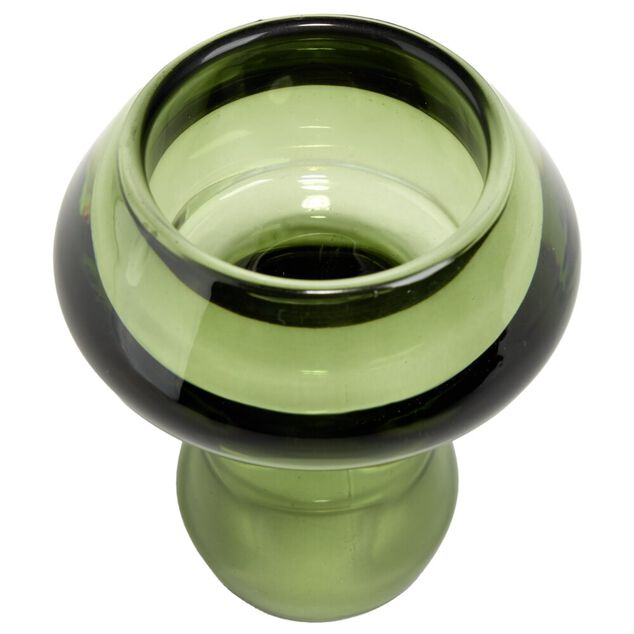 Bougeoir forme champignon verre &Oslash;6XH7 cm (3 mod&egrave;les rouge/vert/jaune)