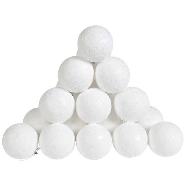 Boule de No&euml;l imitation neige &Oslash;6cm x24