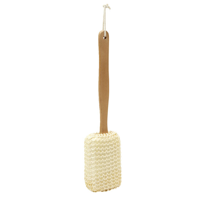 Éponge de douche avec manche en bois L38cm