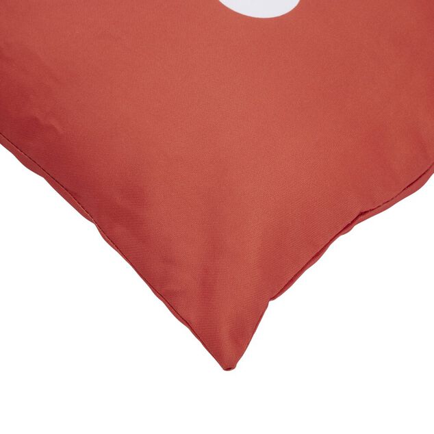 Coussin de jardin rectangulaire Madame Grillades terracotta et blanc 40x60cm