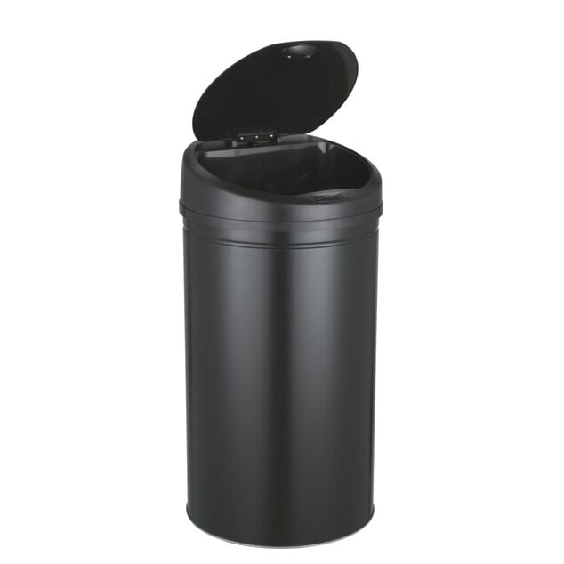 Poubelle automatique 40L cylindrique noire &Oslash;32xH63cm