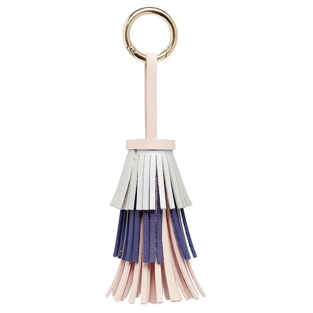 Porte-cl&eacute; pompon tricorole