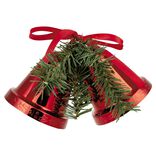 Cloche de Noël à suspendre rouge x2