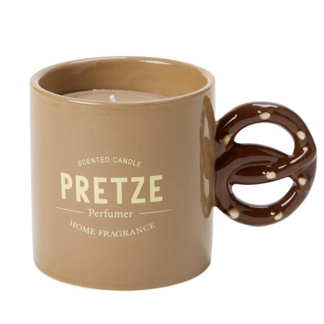 Bougie pot forme mug anse viennoiserie &Oslash;9xH5cm (4 mod&egrave;les)