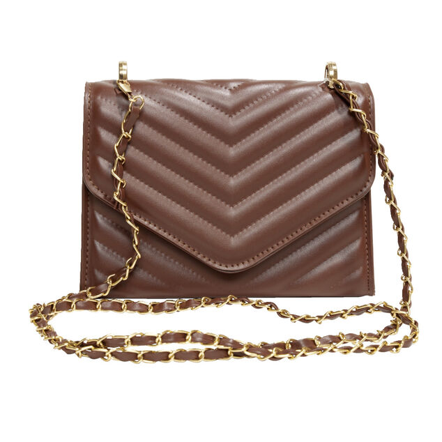 Sac &agrave; main simili effet matelass&eacute;e avec cha&icirc;ne m&eacute;tal dor&eacute; 20xH13cm - 2 mod&egrave;les