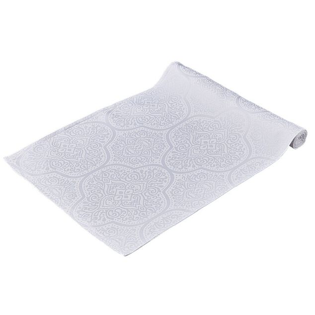 Chemin de table motif jacquard blanc