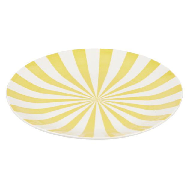 Assiette à dessert porcelaine rayure bicolore Ø16cm