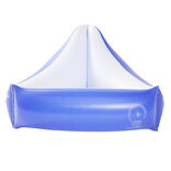 Siège de piscine gonflable forme triangle en plastique bleu 74x74xH25cm