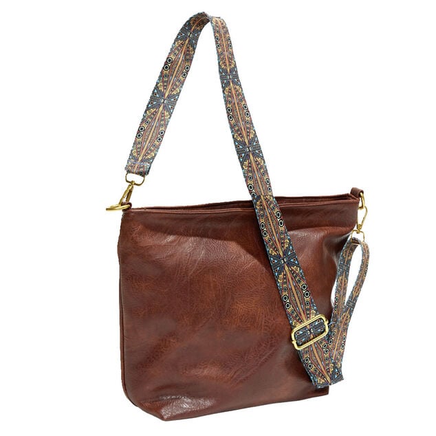 Sac à main femme fourre-tout anse ethnique amovible 32x10xH25cm - 3 modèles