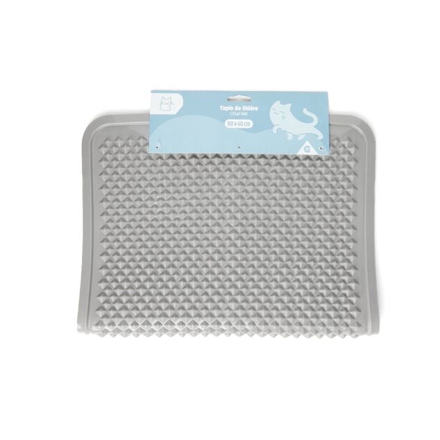Tapis de liti&egrave;re 60x40cm PVC gris
