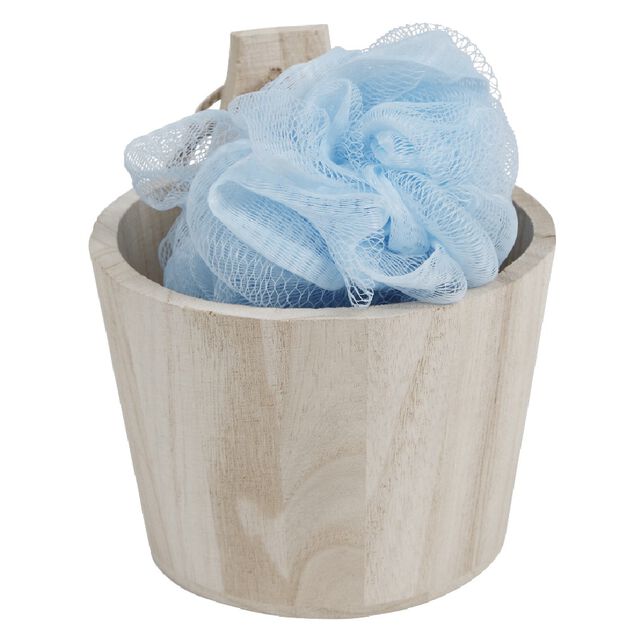 Pani&egrave;re de rangement ronde &agrave; poser ou &agrave; suspendre en bois