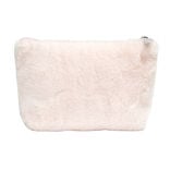 Trousse à maquillage toucher doux 14x20cm - 2 modèles rose ou gris