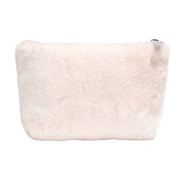 Trousse &agrave; maquillage toucher doux 14x20cm - 2 mod&egrave;les rose ou gris