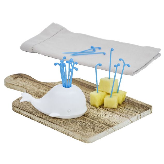 Pique ap&eacute;ritif avec support baleine blanche